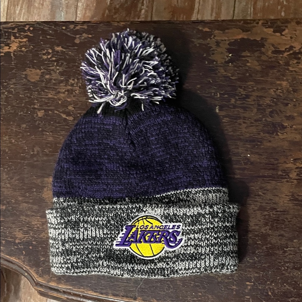 NBA Lakers Kids Beanie - Purple and Gray